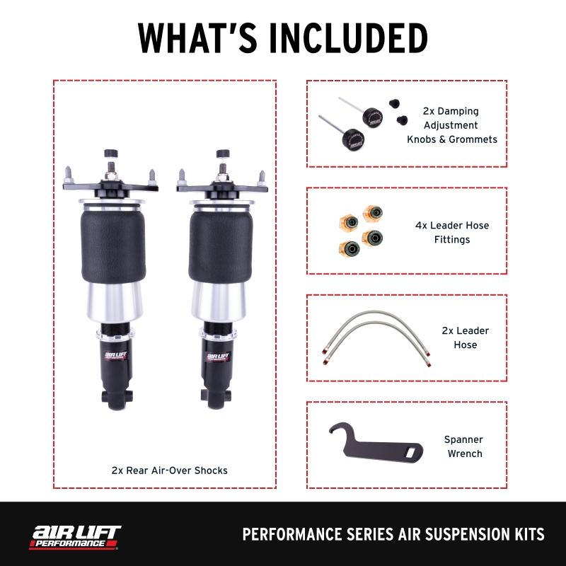 Subaru WRX STI Rear Air Suspension Kit - Air Lift - Performance, Adjustable, 32-Level Damping - `15-`21